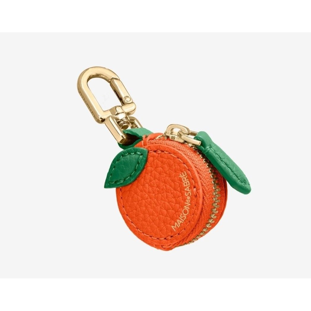 Orange Fruit Leather Bag Charm Airtag Holder Nwt In Box Maison De Sabre Unique — image 3 of 5